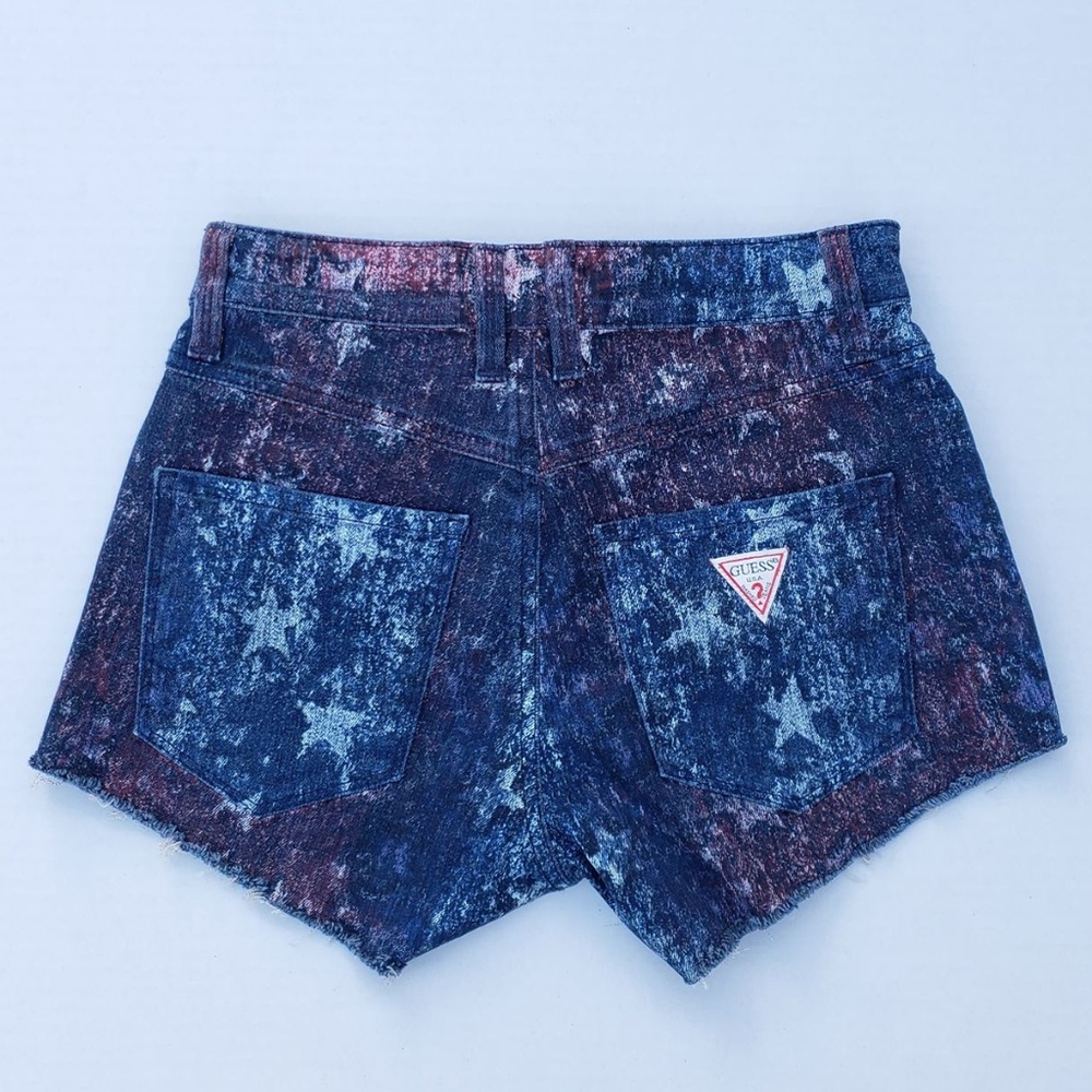 New Women's GUESS 1981 High Rise US Flag Shorts - Picture 7 of 8